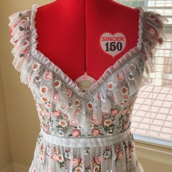 Rare NEEDLE AND THREAD wildflower tiered midi dress - Picture 5 of 6